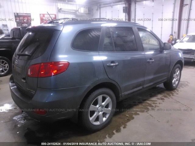 5NMSH73E19H281868 - 2009 HYUNDAI SANTA FE SE/LIMITED BLUE photo 4