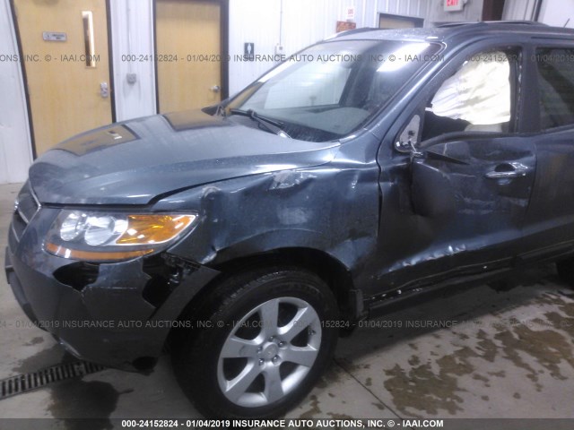 5NMSH73E19H281868 - 2009 HYUNDAI SANTA FE SE/LIMITED BLUE photo 6