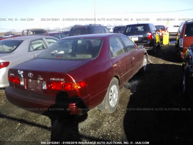 4T1BG22K91U810232 - 2001 TOYOTA CAMRY CE/LE/XLE BURGUNDY photo 4