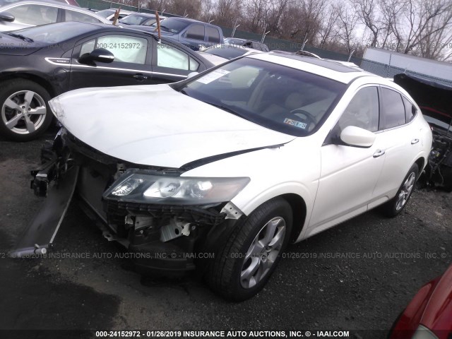 5J6TF2H5XAL005613 - 2010 HONDA ACCORD CROSSTOUR EXL WHITE photo 2