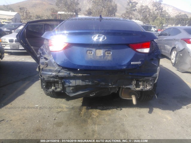 KMHDH4AE7DU512974 - 2013 HYUNDAI ELANTRA GLS/LIMITED BLUE photo 6