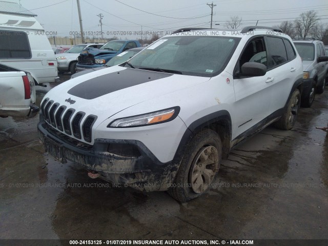 1C4PJMBSXEW235995 - 2014 JEEP CHEROKEE TRAILHAWK WHITE photo 2