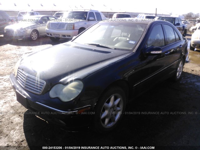 WDBRF61J42F170456 - 2002 MERCEDES-BENZ C 240 BLACK photo 2