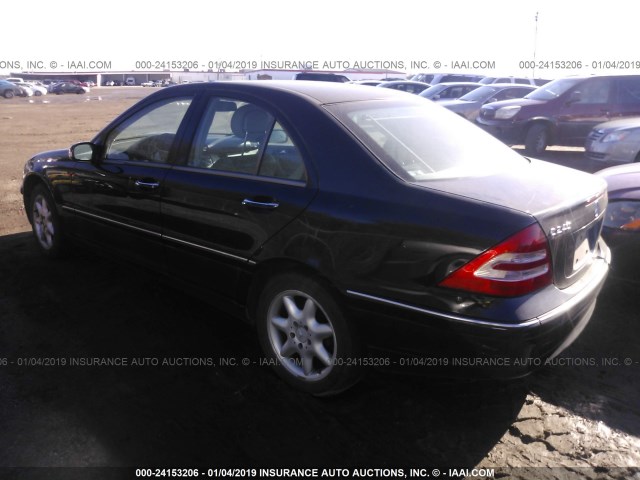 WDBRF61J42F170456 - 2002 MERCEDES-BENZ C 240 BLACK photo 3