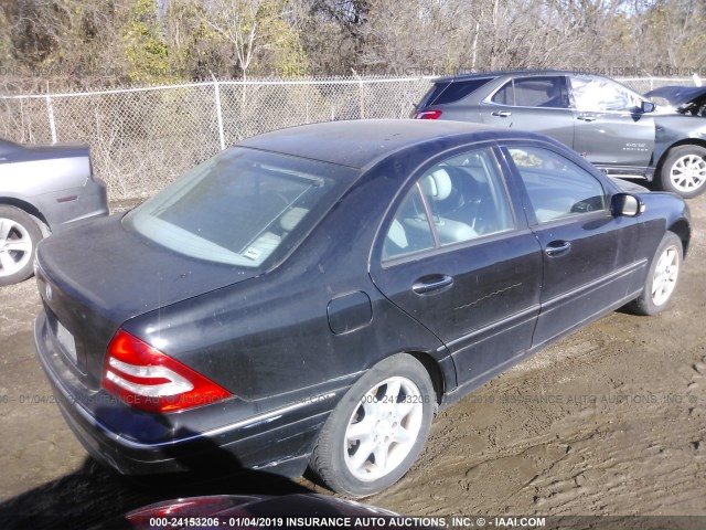 WDBRF61J42F170456 - 2002 MERCEDES-BENZ C 240 BLACK photo 4