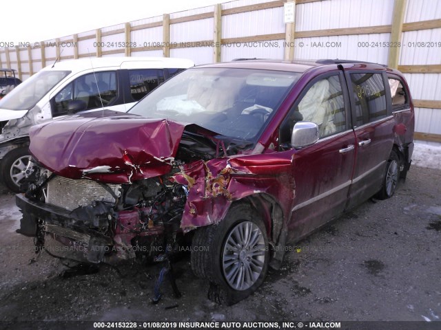 2C4RC1CGXDR511028 - 2013 CHRYSLER TOWN & COUNTRY TOURING L MAROON photo 2