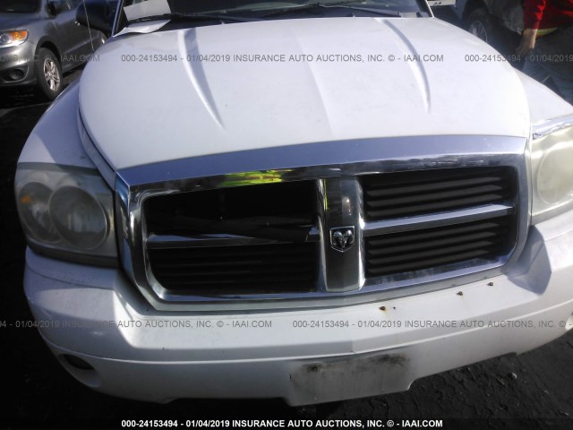 1D7HE42K86S655326 - 2006 DODGE DAKOTA SLT WHITE photo 6