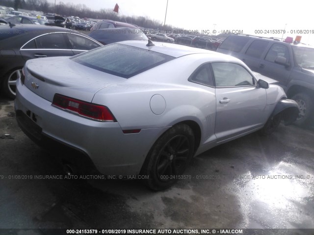 2G1FA1E38E9182715 - 2014 CHEVROLET CAMARO LS SILVER photo 4