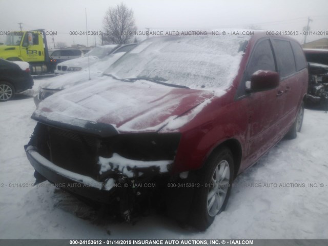 2C4RDGCG9DR754281 - 2013 DODGE GRAND CARAVAN SXT RED photo 2