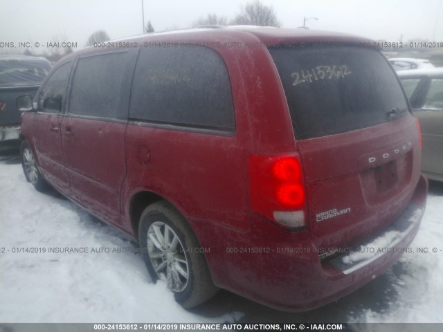 2C4RDGCG9DR754281 - 2013 DODGE GRAND CARAVAN SXT RED photo 3