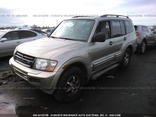 JA4MW31R21J002238 - 2001 MITSUBISHI MONTERO XLS GOLD photo 2