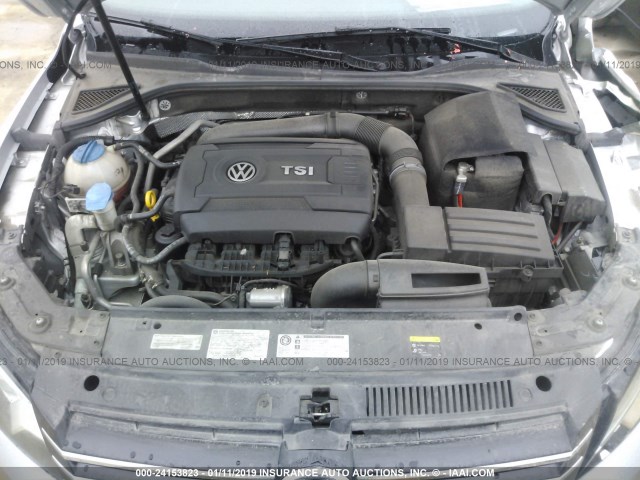 1VWBS7A31FC075539 - 2015 VOLKSWAGEN PASSAT SE SILVER photo 10