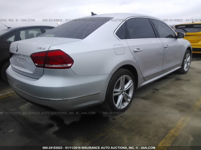 1VWBS7A31FC075539 - 2015 VOLKSWAGEN PASSAT SE SILVER photo 4