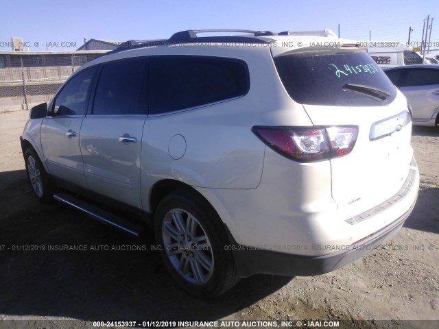 1GNKRGKD4EJ316078 - 2014 CHEVROLET TRAVERSE LT WHITE photo 3