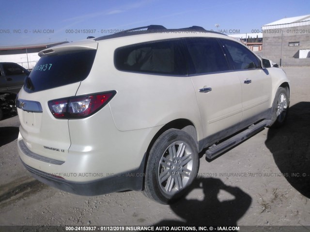 1GNKRGKD4EJ316078 - 2014 CHEVROLET TRAVERSE LT WHITE photo 4