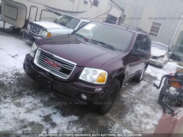 1GKDT13S862179028 - 2006 GMC ENVOY MAROON photo 2