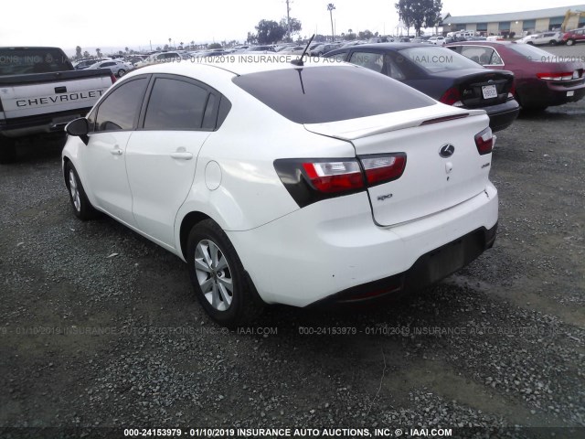 KNADN4A3XD6145873 - 2013 KIA RIO EX/SX WHITE photo 3