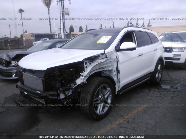 KM8SR4HF3JU271414 - 2018 HYUNDAI SANTA FE SE/LIMITED WHITE photo 2