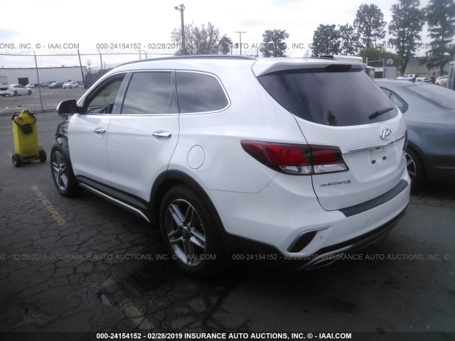 KM8SR4HF3JU271414 - 2018 HYUNDAI SANTA FE SE/LIMITED WHITE photo 3