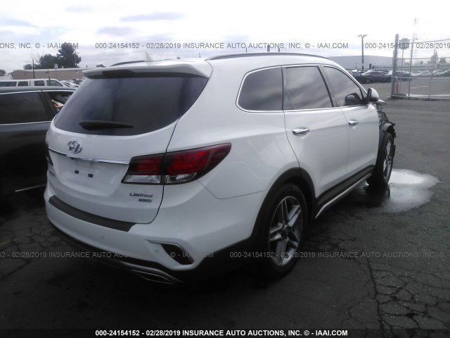 KM8SR4HF3JU271414 - 2018 HYUNDAI SANTA FE SE/LIMITED WHITE photo 4