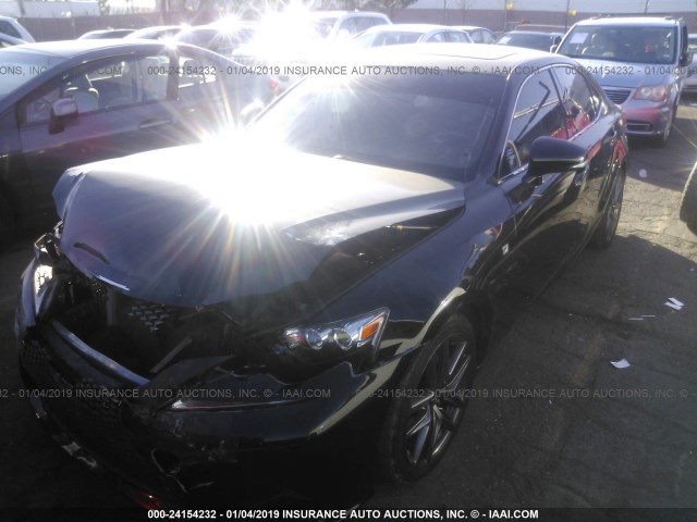 JTHBF1D28E5015119 - 2014 LEXUS IS 250 BLACK photo 2