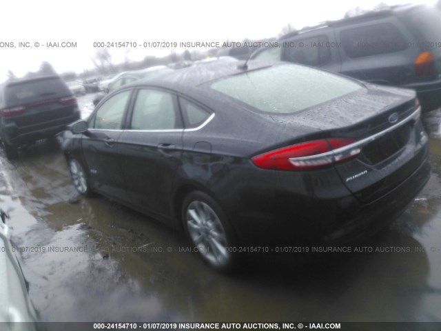 3FA6P0LU6HR297264 - 2017 FORD FUSION SE HYBRID BLACK photo 3