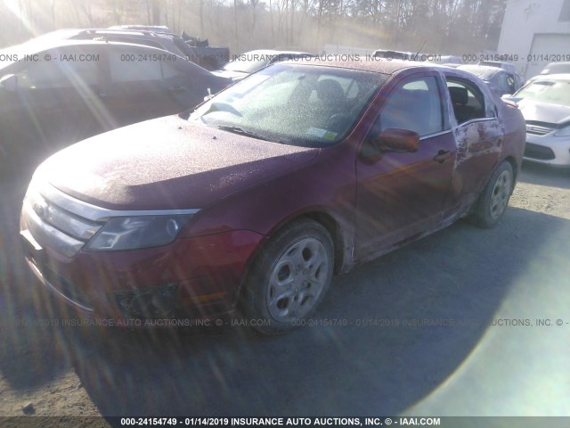 3FAHP0HA9BR199036 - 2011 FORD FUSION SE MAROON photo 2