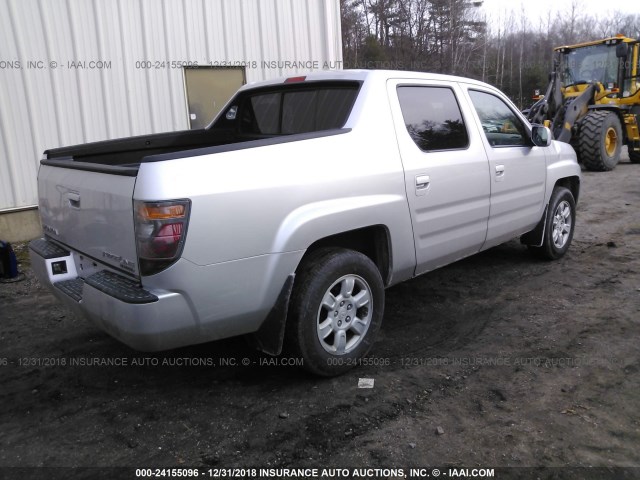 2HJYK16406H539327 - 2006 HONDA RIDGELINE RTS SILVER photo 4