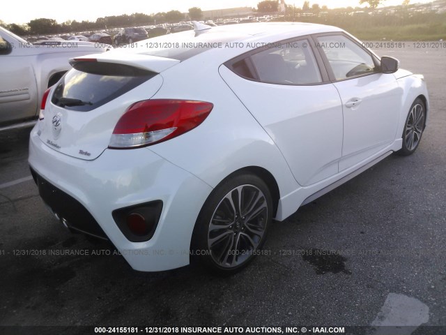 KMHTC6AE7GU291693 - 2016 HYUNDAI VELOSTER TURBO WHITE photo 4