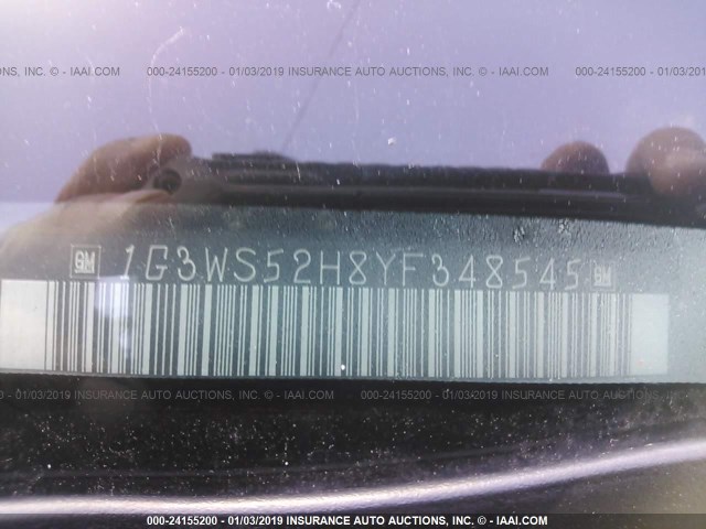 1G3WS52H8YF348545 - 2000 OLDSMOBILE INTRIGUE GL SILVER photo 9