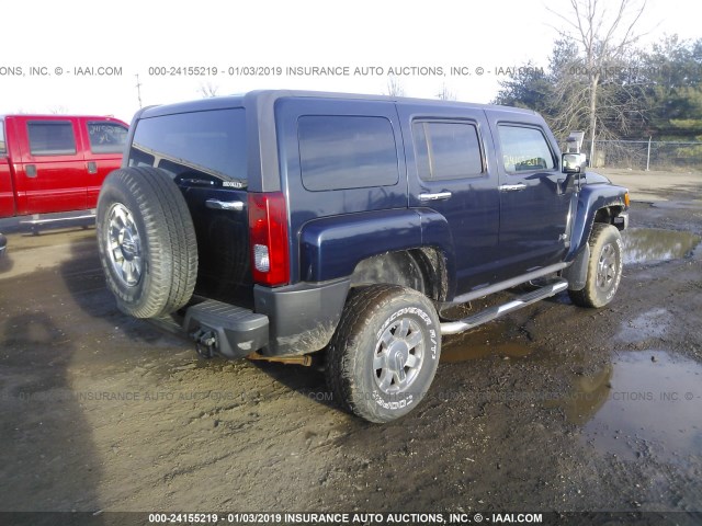 5GTDN13E678151655 - 2007 HUMMER H3 BLUE photo 4