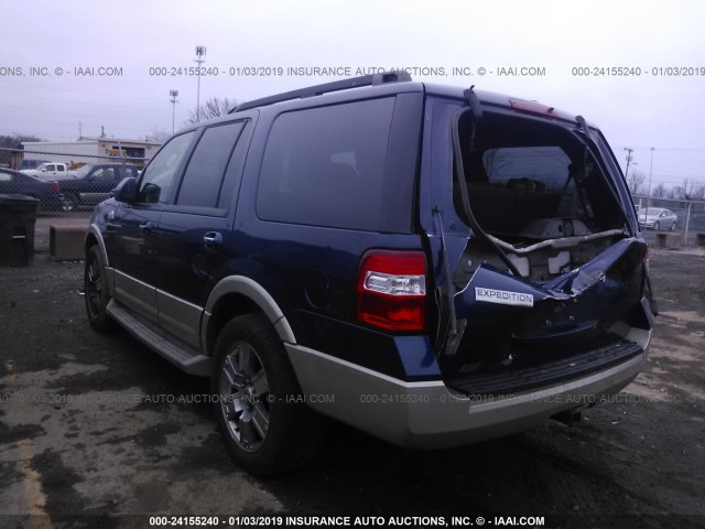 1FMFU18559EA64230 - 2009 FORD EXPEDITION EDDIE BAUER BLUE photo 3