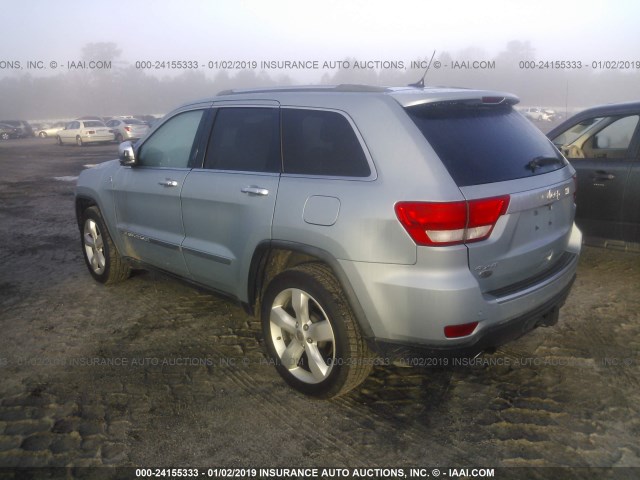 1C4RJFCT0CC226006 - 2012 JEEP GRAND CHEROKEE OVERLAND BLUE photo 3