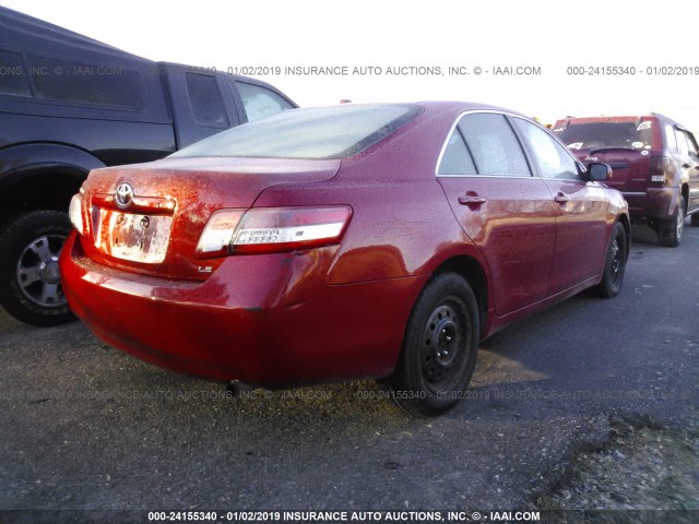 4T1BF3EK8BU590491 - 2011 TOYOTA CAMRY SE/LE/XLE RED photo 4