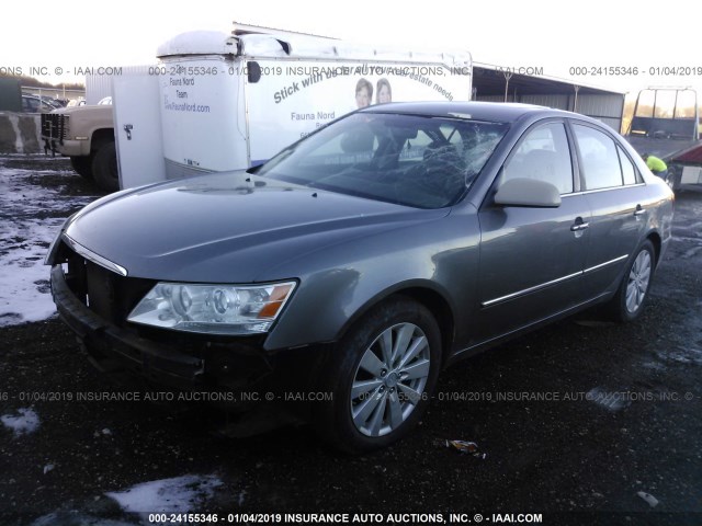 5NPEU46F49H462557 - 2009 HYUNDAI SONATA SE/LIMITED GRAY photo 2