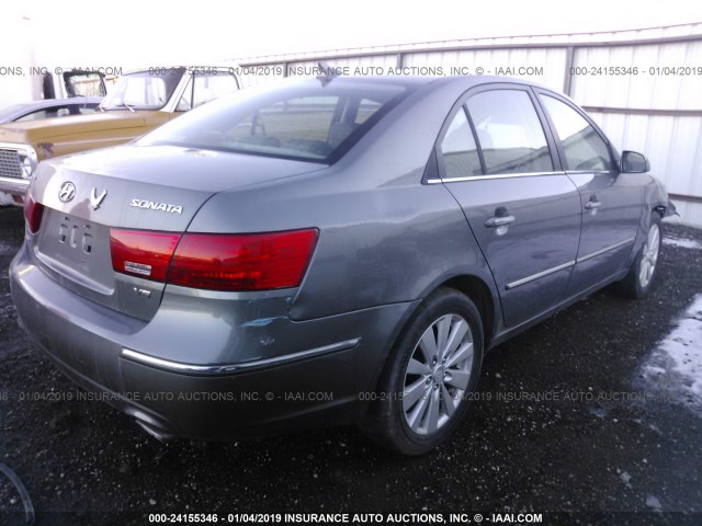 5NPEU46F49H462557 - 2009 HYUNDAI SONATA SE/LIMITED GRAY photo 4