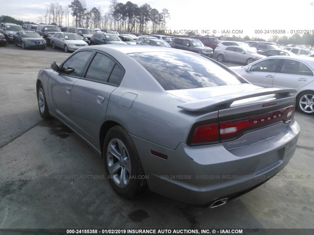 2C3CDXBG2EH344408 - 2014 DODGE CHARGER SE SILVER photo 3