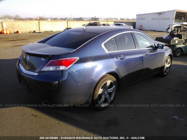 19UUA8F70DA006867 - 2013 ACURA TL ADVANCE BLUE photo 4