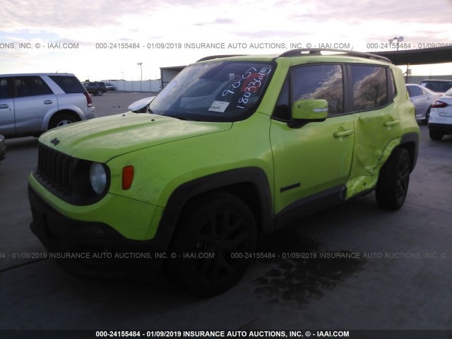 ZACCJABB6HPE94630 - 2017 JEEP RENEGADE LATITUDE GREEN photo 2