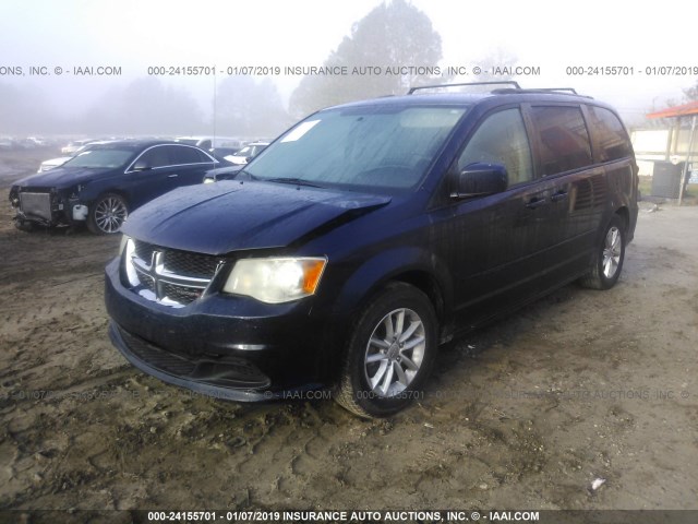 2C4RDGCG8ER122115 - 2014 DODGE GRAND CARAVAN SXT Navy photo 2