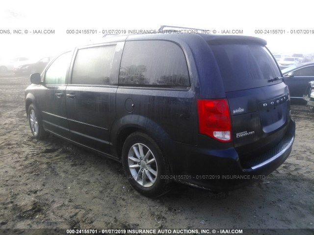 2C4RDGCG8ER122115 - 2014 DODGE GRAND CARAVAN SXT Navy photo 3