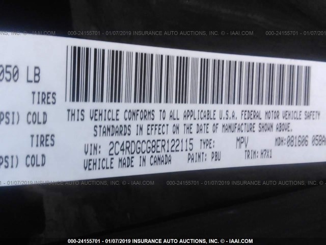 2C4RDGCG8ER122115 - 2014 DODGE GRAND CARAVAN SXT Navy photo 9