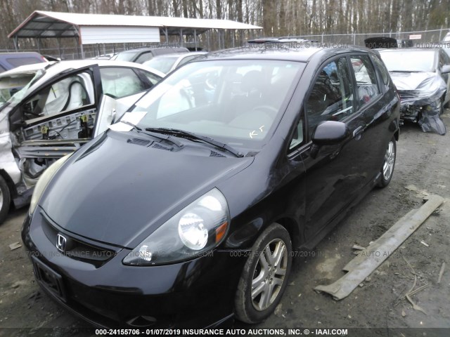 JHMGD38668S063213 - 2008 HONDA FIT SPORT BLACK photo 2