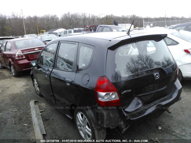 JHMGD38668S063213 - 2008 HONDA FIT SPORT BLACK photo 3