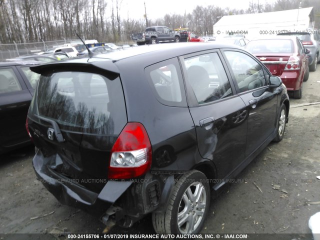 JHMGD38668S063213 - 2008 HONDA FIT SPORT BLACK photo 4