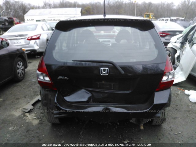 JHMGD38668S063213 - 2008 HONDA FIT SPORT BLACK photo 6