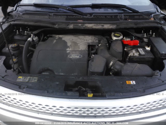 1FMHK8D80CGA93041 - 2012 FORD EXPLORER XLT BLACK photo 10