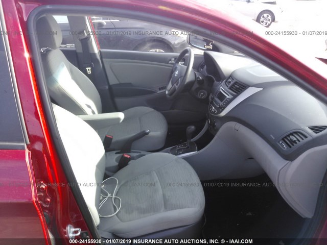 KMHCT5AE0GU255158 - 2016 HYUNDAI ACCENT SE RED photo 5