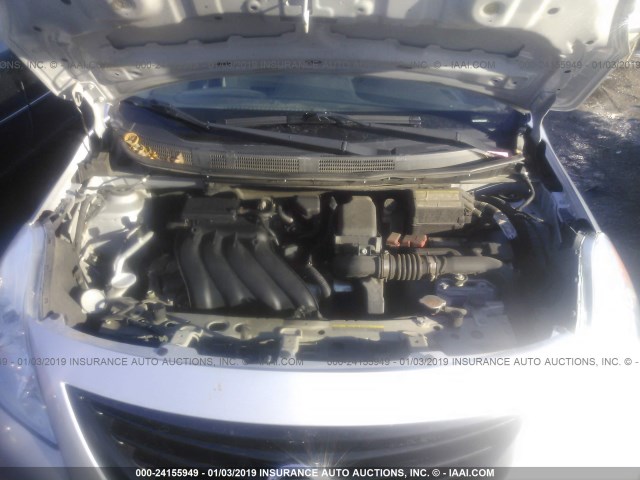 3N1CN7AP0EL840571 - 2014 NISSAN VERSA S/S PLUS/SV/SL SILVER photo 10