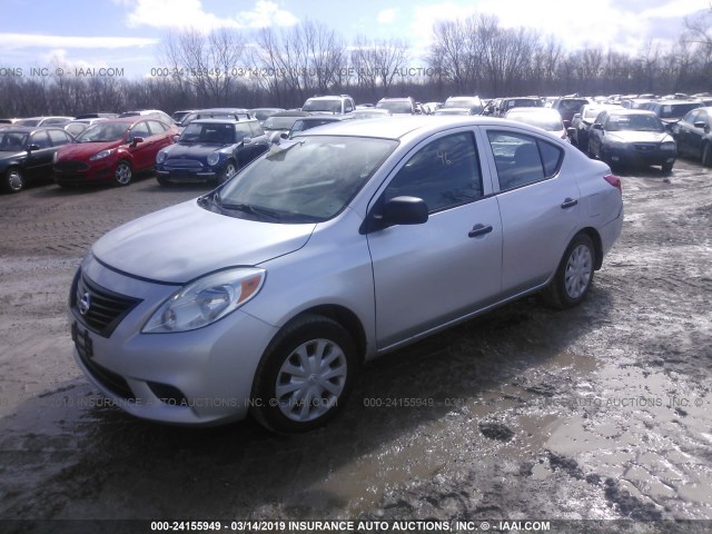 3N1CN7AP0EL840571 - 2014 NISSAN VERSA S/S PLUS/SV/SL SILVER photo 2